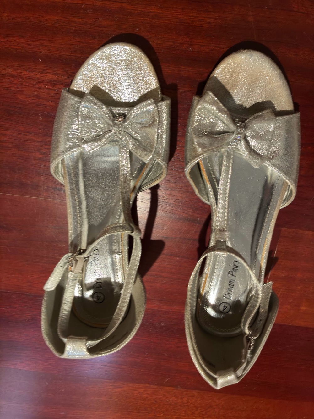 Gold Glitter Bow kids Dress Sandals